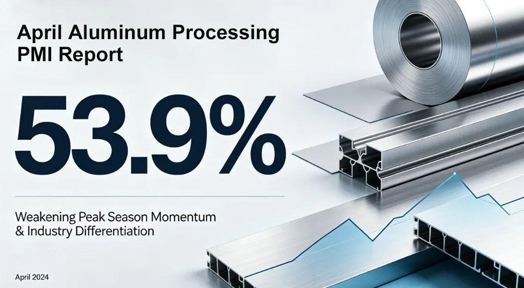 En avril, l'indice des directeurs d'achat (PMI) de l'industrie de transformation de l'aluminium a chuté à 53,9 %.